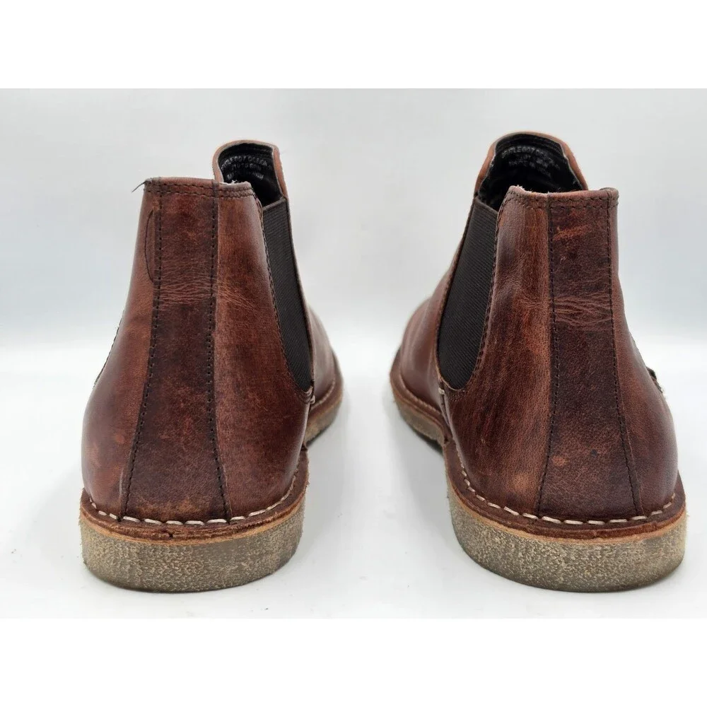 Kenneth Cole Reaction BROWN LEATHER Chelsea Boots Slip On Mens Size 11